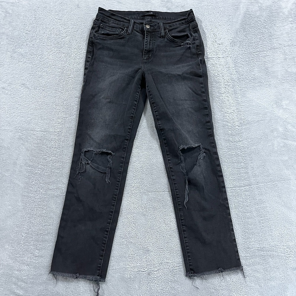 Joe's Jeans Women 27‎ Mid Rise Merletta Distressed Grunge Black Denim Y2K